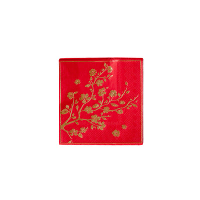 PLNY154 - Lunar New Year Foiled Floral Branch Cocktail Napkin