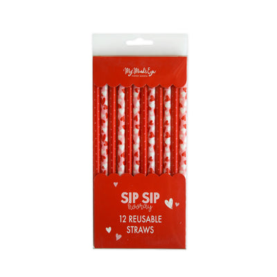 PLSS230 - Scribble Hearts Reusable Straws