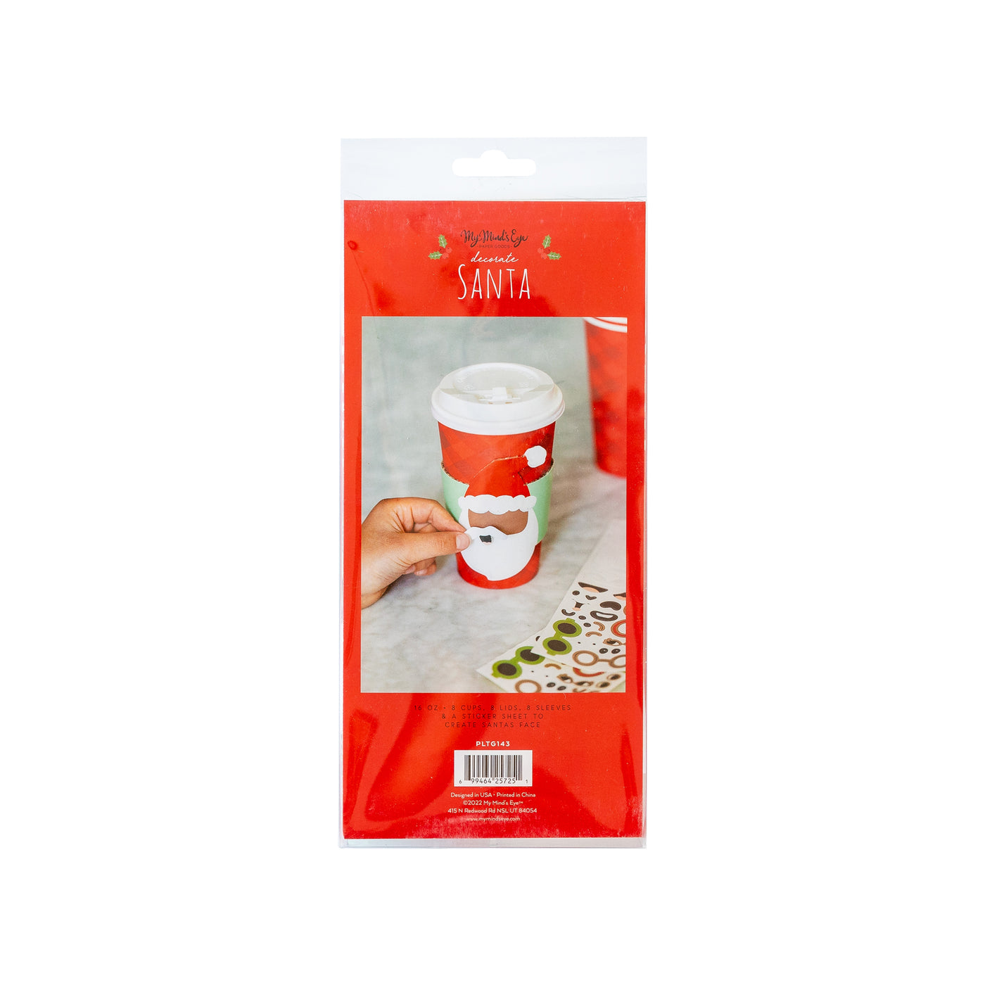 PLTG143 - Make Your Own Santa Face To-Go Cups 8 ct