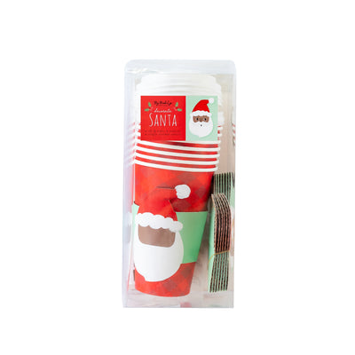 PLTG143 - Make Your Own Santa Face To-Go Cups 8 ct