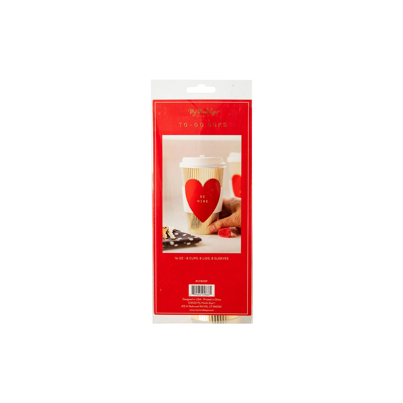 PLTG157 - Red Be Mine Heart To-Go Cups (8 ct)
