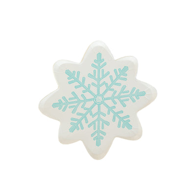 PLTS235B - Blue Snowflake Shaped 9" Plate