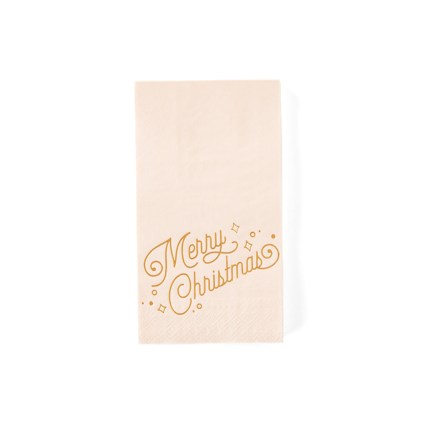 PLTS248C - Gold Foil Blush Merry Christmas Guest Towel Napkin