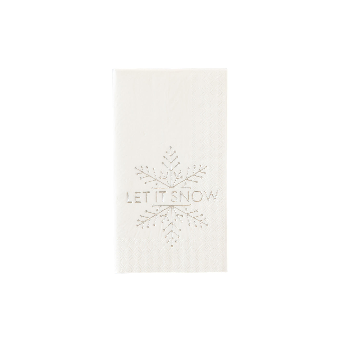 PLTS255A - Silver Foil Let it Snow Guest Towel Napkin