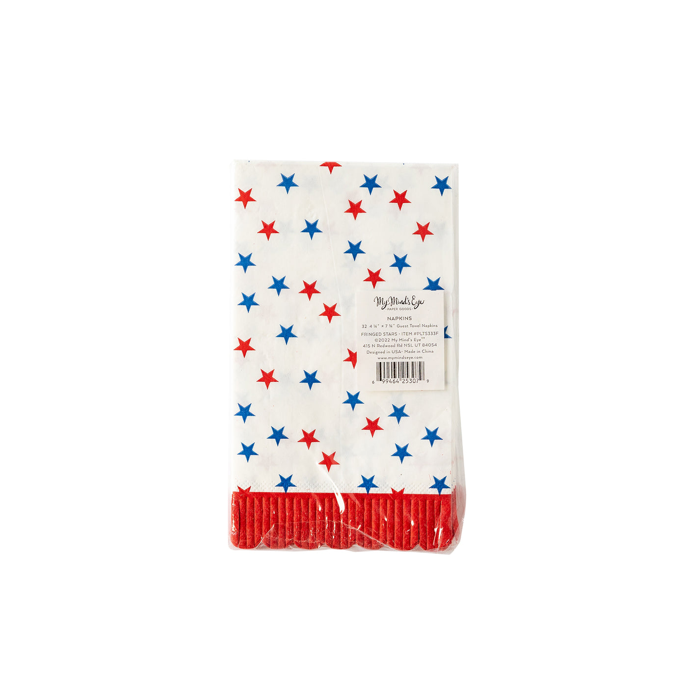 PLTS333F-MME - Scallop Fringe Stars Paper Guest Towel Napkin