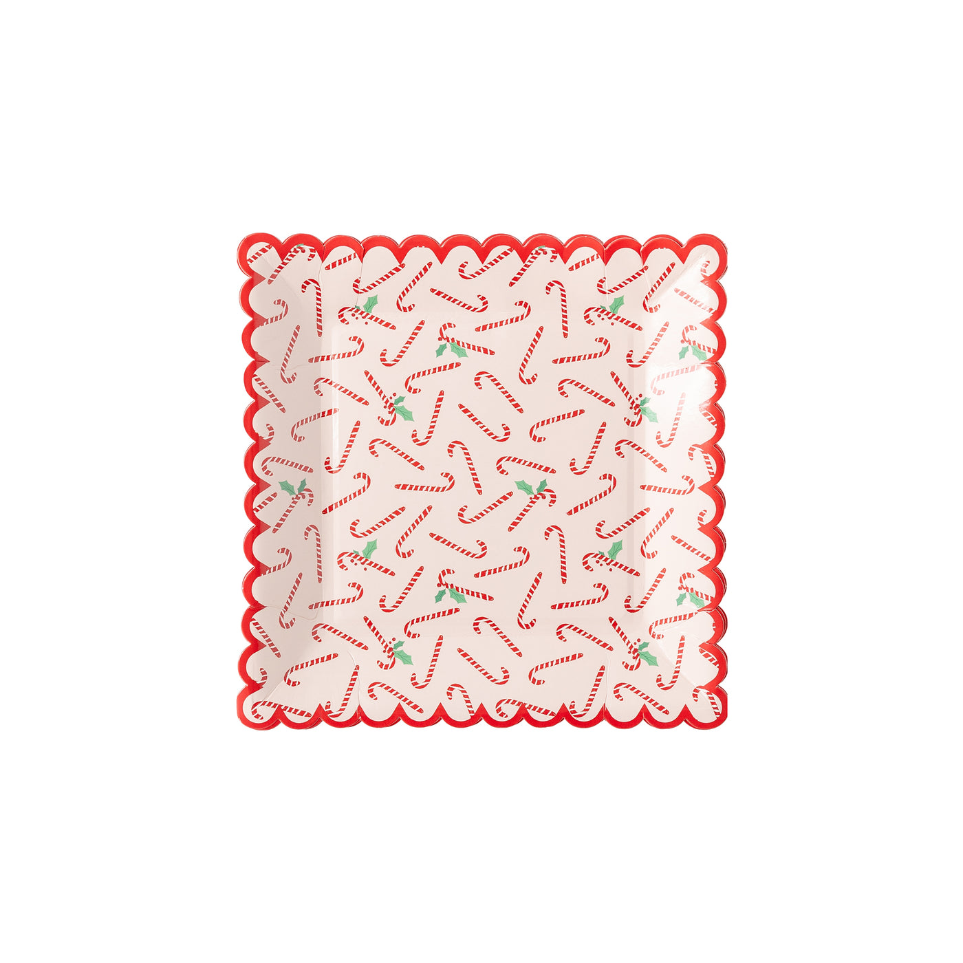 PLTS344F - Candy Canes Scallop Plate