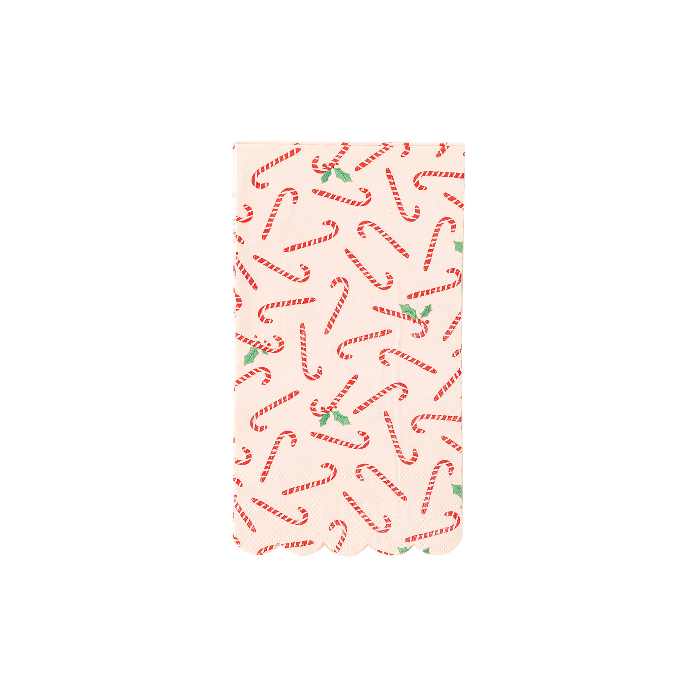 PLTS346C - Candy Cane Scallop Guest Towel Napkin