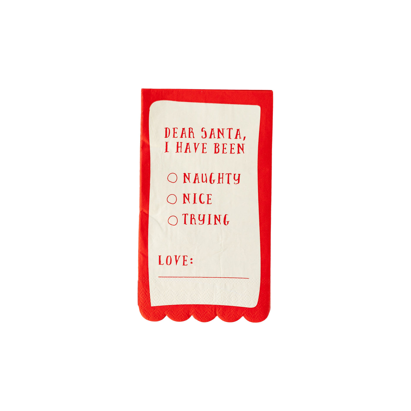 PLTS353G - Shaped Dear Santa Guest Napkin