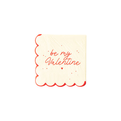 PLTS355R - Be My Valentine Scallop Cocktail Napkin