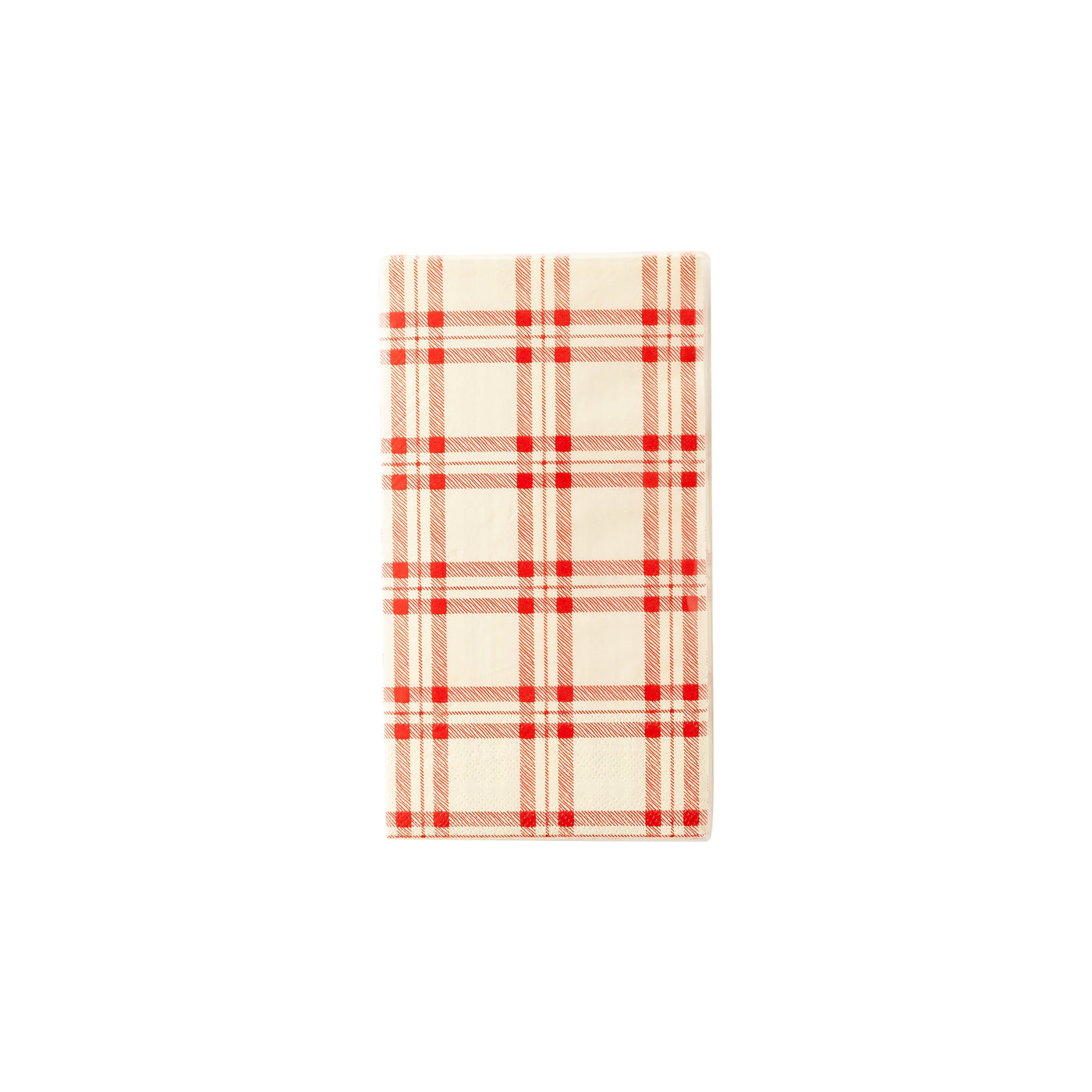 PLTS368C-MME - Red Plaid Paper Dinner Napkin