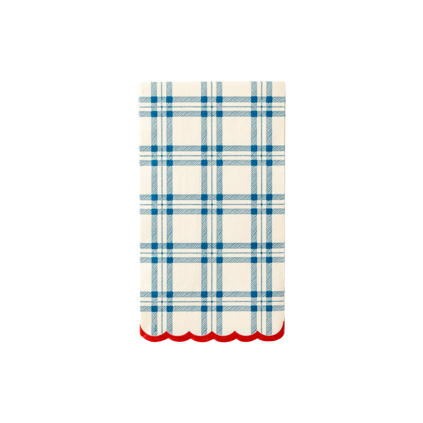 PLTS368o-MME - Blue Scallop Plaid Paper Dinner Napkin