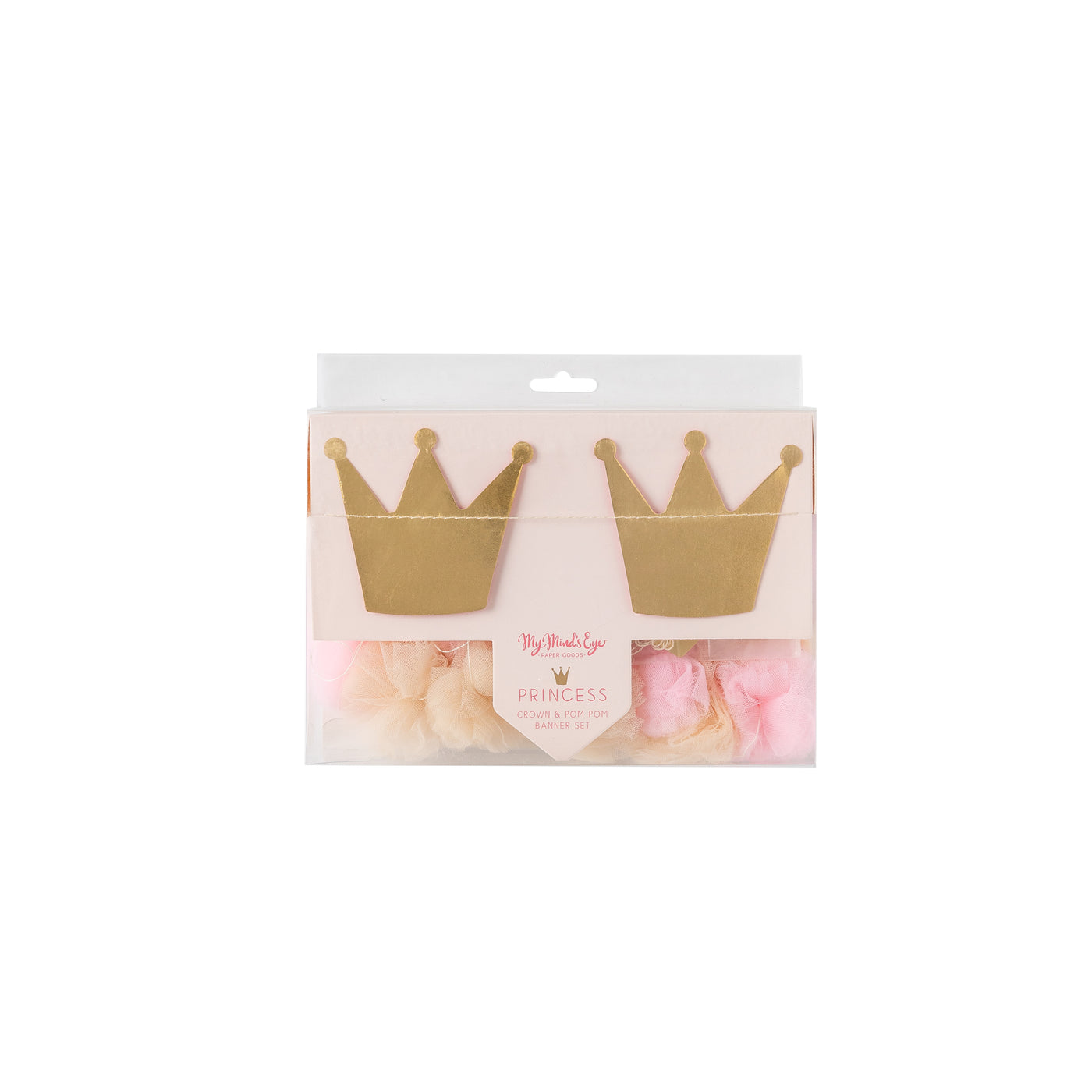 PRC804 -  Princess Crowns and Pom Pom Tulle Banner Set
