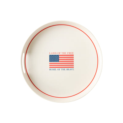 SSP923 - Land of the Brave Reusable Bamboo Round Serving Tray