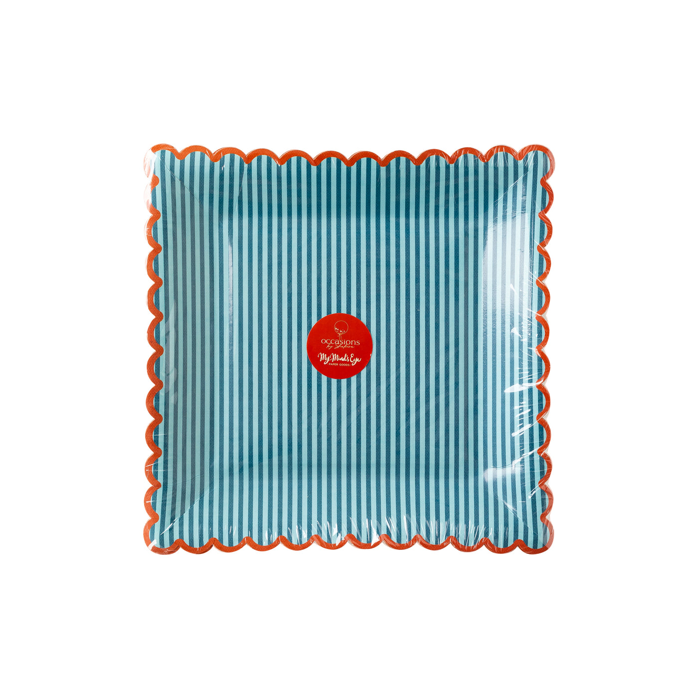 SSP946 - Occasions by Shakira - Red with Blue Stripe Plate
