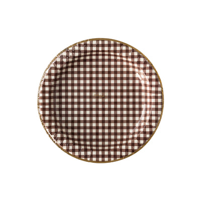 THP931 - Harvest Brown Gingham Check 11" Plate