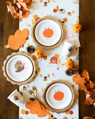 THP941 - Harvest Fall Scene Give Thanks Plate Set
