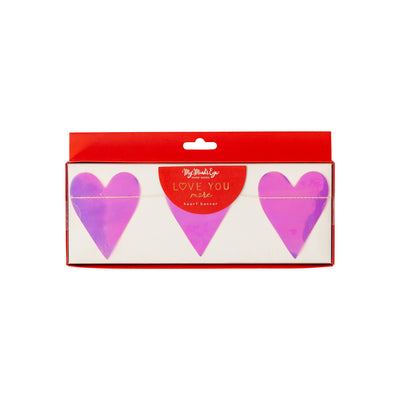 VAL902 - Valentine Iridescent Heart Banner