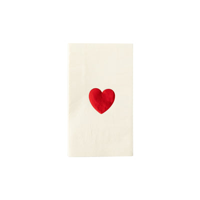 VAL939 - Valentine Red Foil Heart Guest Napkin