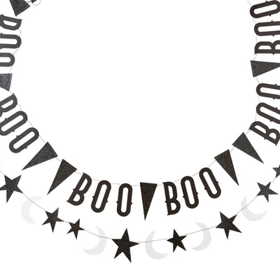 VHP904 -  Vintage Halloween Boo With Stars Banner Set