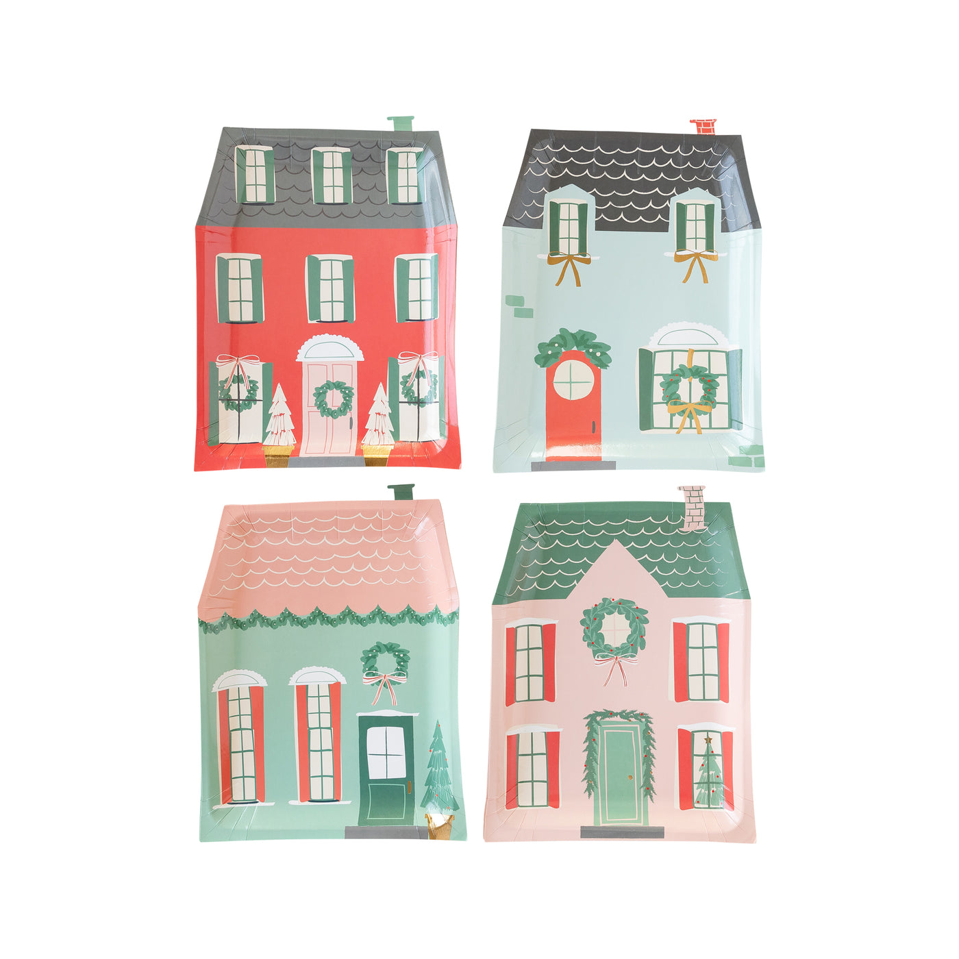 PRESALE SHIPPING MID OCTOBER - VIL940 - Village Christmas House Shaped Plate