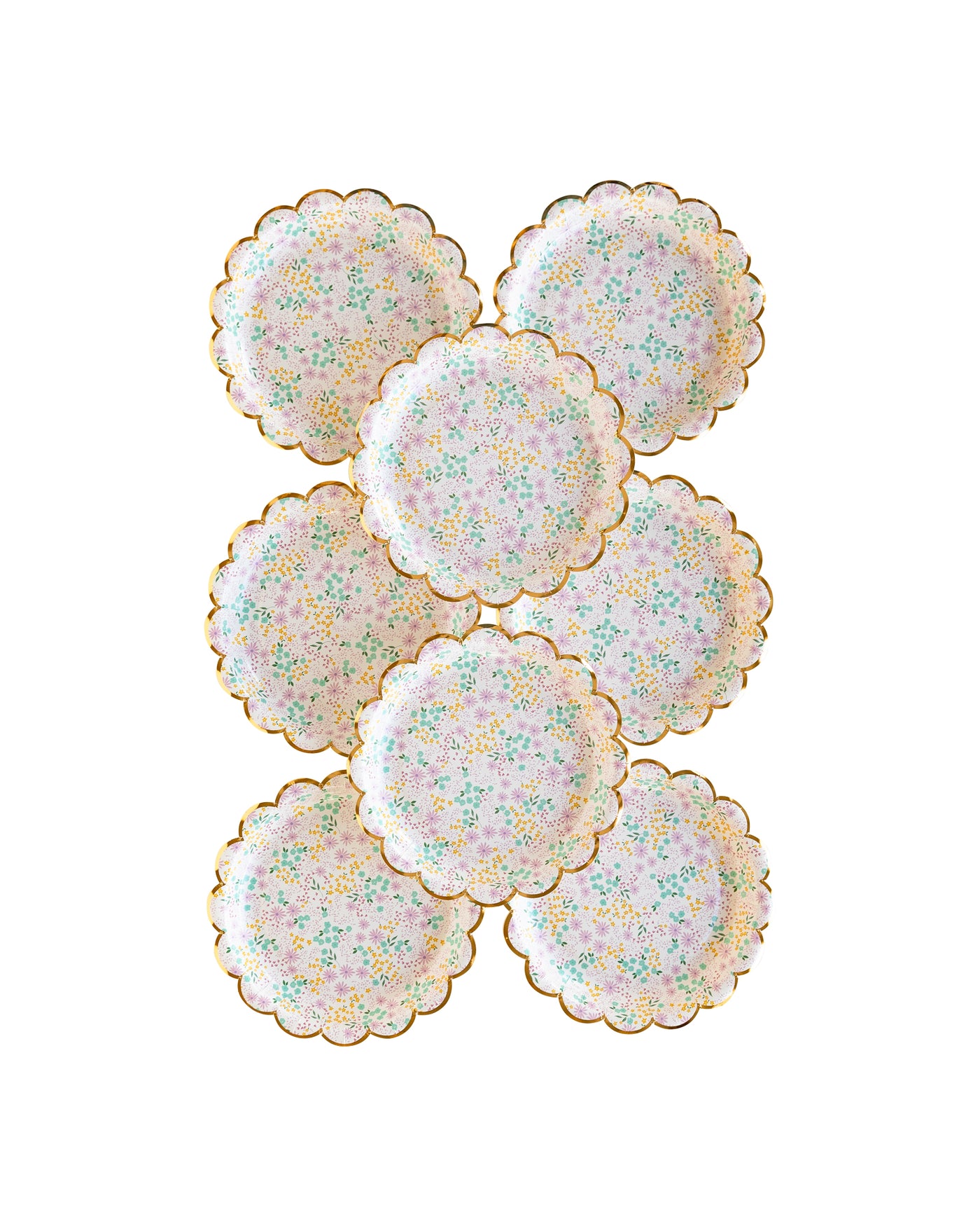 PGB943 - Ditsy Floral Round Scallop 7" Plate