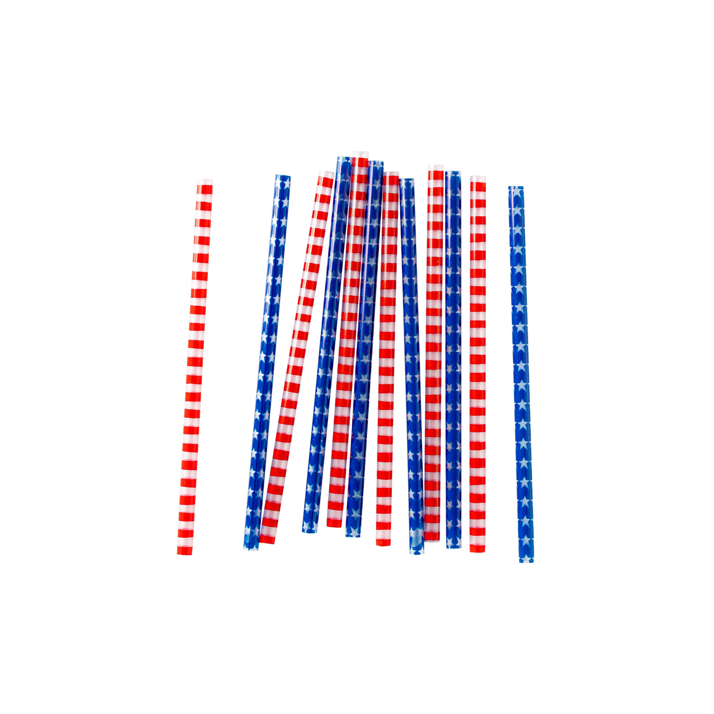 PLSS270 - Red Stripe/Blue Star Reusable Straws