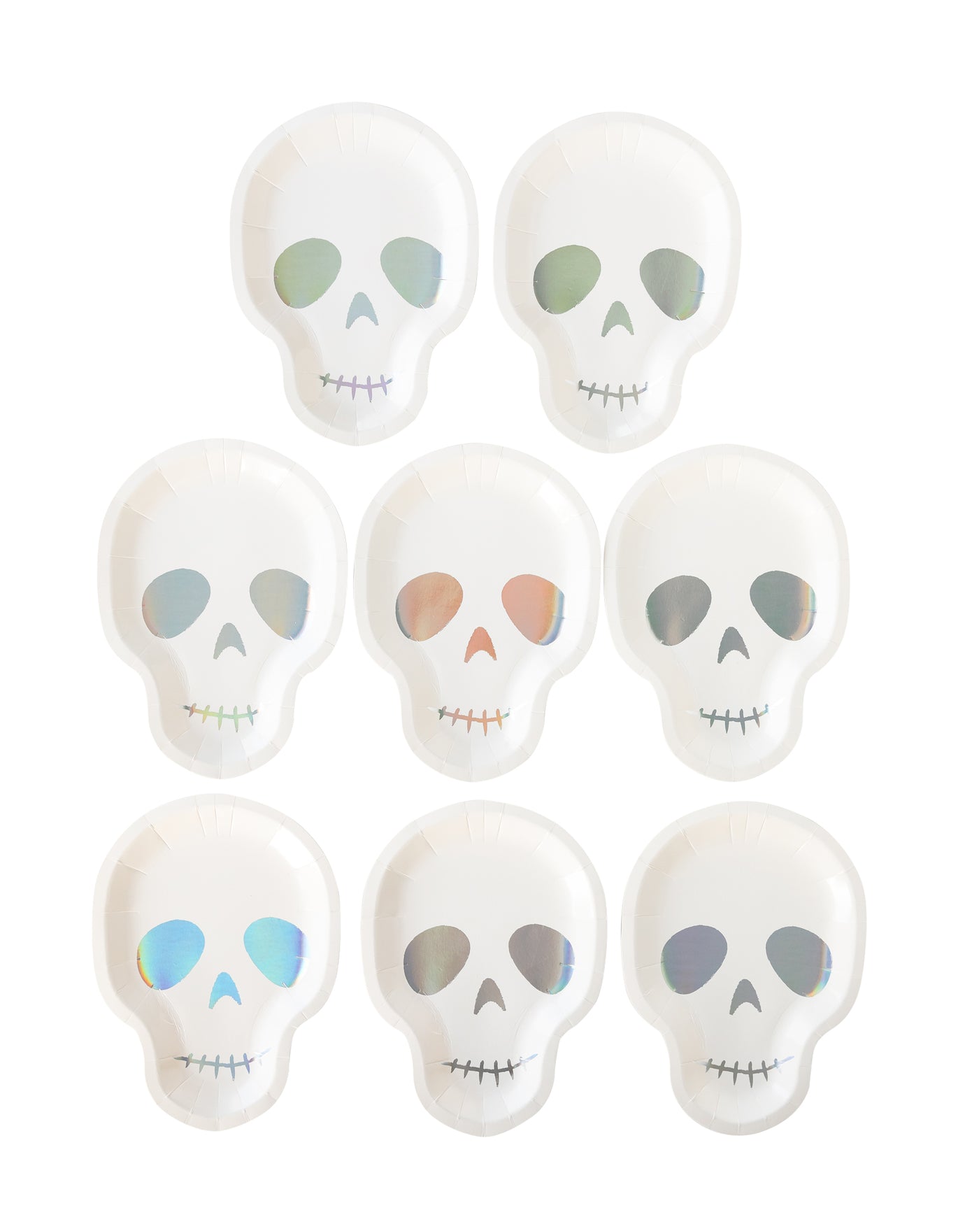 PLTS337G - Holographic Skull Shaped Plates
