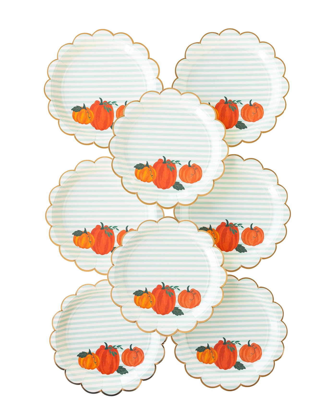 PLTS343D - Pumpkin Stripes Plates