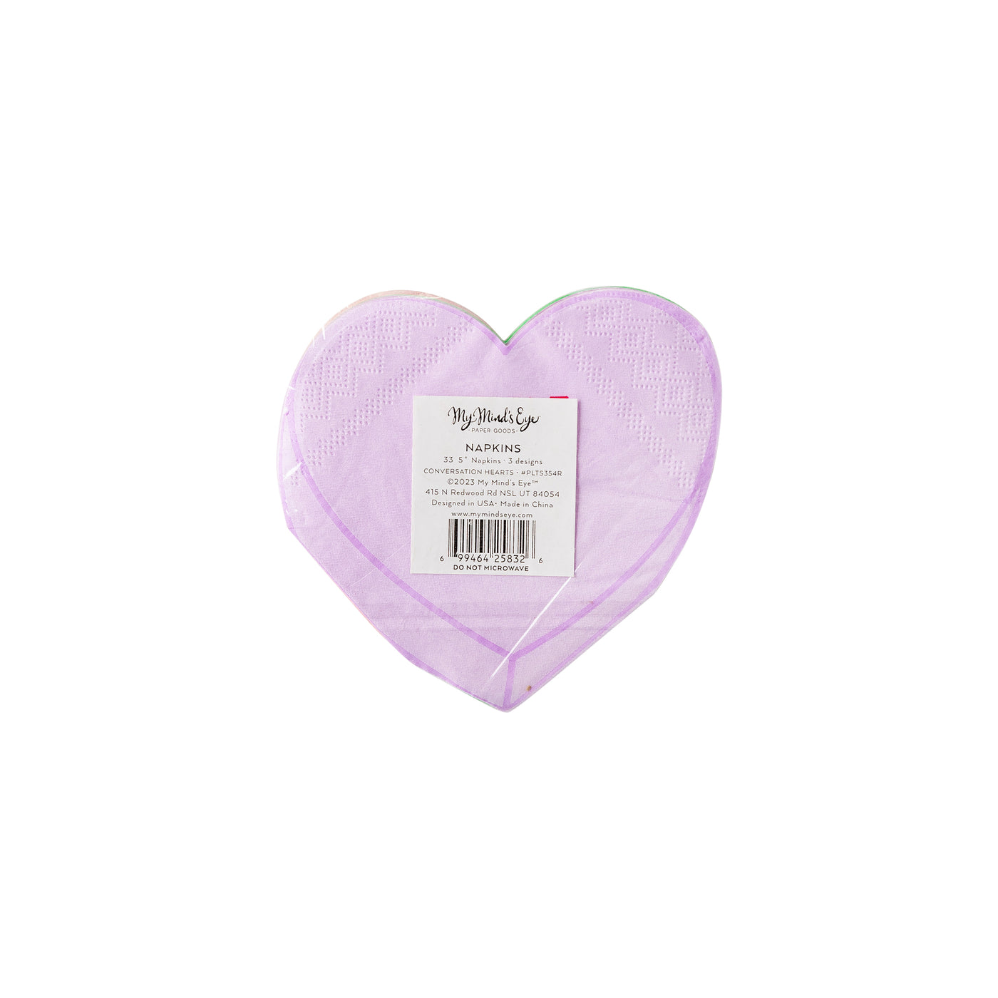 PLTS354R - Shaped Candy Heart Paper Napkin Set