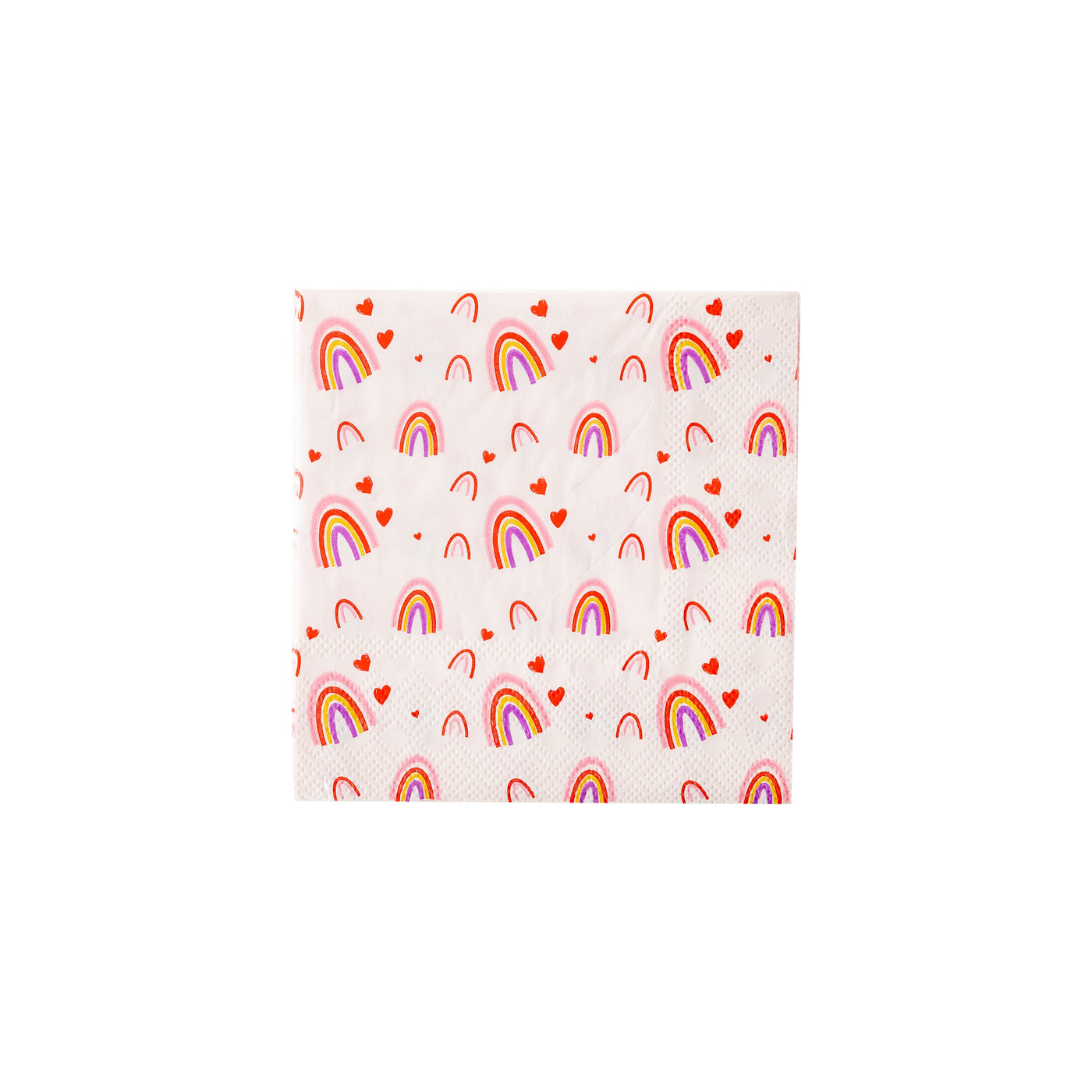 PLTS355C - Rainbows and Hearts Cocktail Napkin