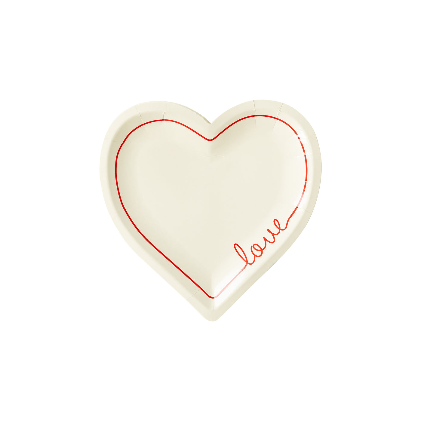 PLTS356V - White Love Heart Shaped Plate