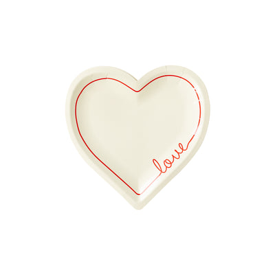 PLTS356V - White Love Heart Shaped Plate