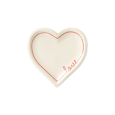 PLTS356V - White Love Heart Shaped Plate